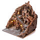 Neapolitan nativity village with side stairs and center fountain, 40x40x40 lighted 4-6-8 cm s2
