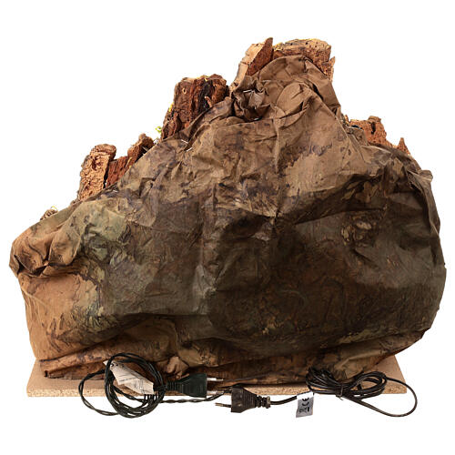 Aldeia Nápoles fontanário central escada esquerda 40x45x45 cm iluminada para presépio com figuras de 6-8-10 cm de altura média 5