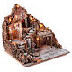 Nativity village with central fountain, left staircase 40x45x45 lighted 6-8-10 cm s3