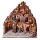 Village with working fountain 50x50x45 cm, lighted Neapolitan nativity 4-6-8 cm s1