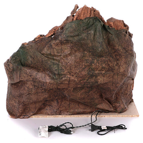 Mountain nativity village multi-level arch staircase fountain 75x85x50 cm lighted 6-8-10 cm 4