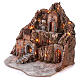 Mountain nativity village multi-level arch staircase fountain 75x85x50 cm lighted 6-8-10 cm s2