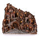 Village with fountain oven and stream 60x80x50 cm lighted Neapolitan nativity 10-12 cm s1