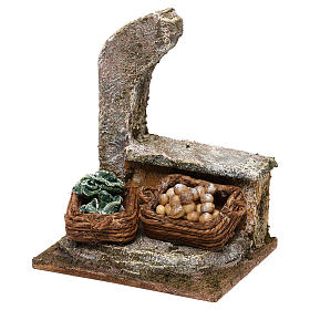 Arcada com cestas legumes 10x10x10 cm para presépio com figuras de 10 cm de altura média