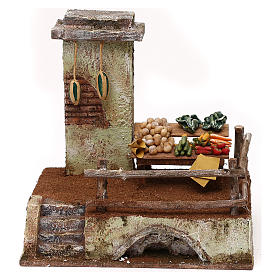 Ambientazione per fruttivendolo in resina presepe 10 cm 20x20x15 cm