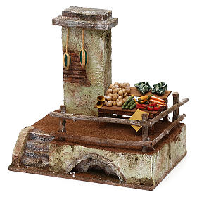 Ambientazione per fruttivendolo in resina presepe 10 cm 20x20x15 cm