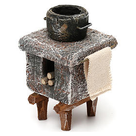 Cucina resina con pentola 10x5x5 cm presepe 10 cm