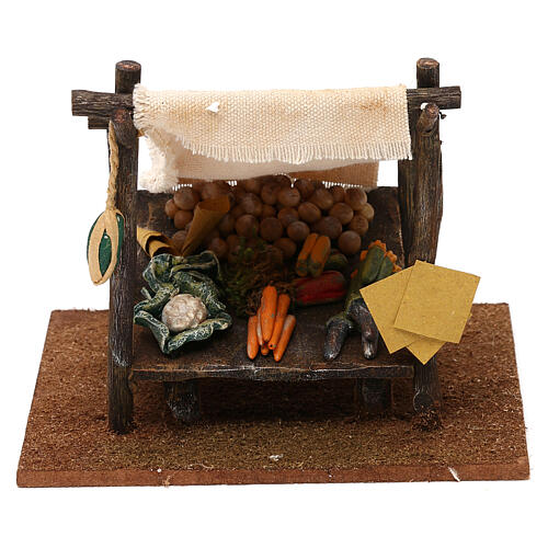 Fruit stand figurine with tent for 10 cm nativity, 15x15x15 cm 1