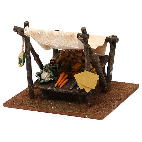 Fruit stand figurine with tent for 10 cm nativity, 15x15x15 cm 2