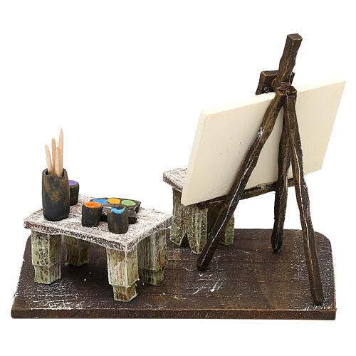 Maleratelier aus Harz für Krippe 12 cm 10x15x10 cm 4