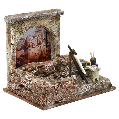 Street artist stand for 10 cm nativity, 15x20x15 cm 3