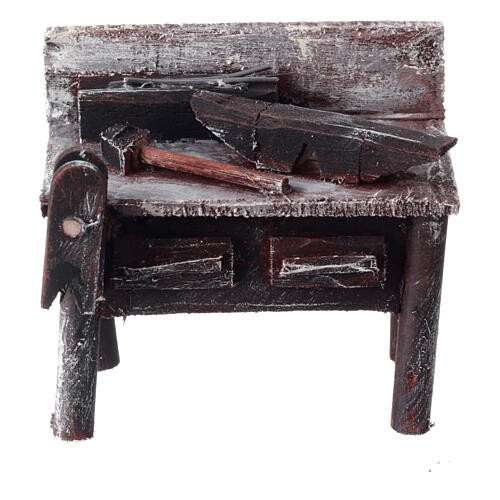 Blacksmith workbench in resin Nativity scenes 10 cm 5x5x5 cm 1