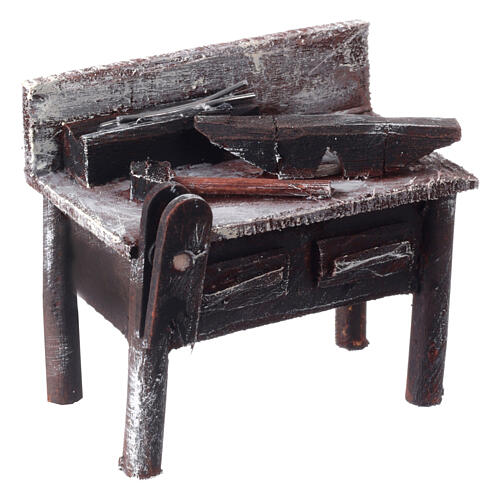 Banco di lavoro fabbro resina presepi 10 cm 5x5x5 cm 3