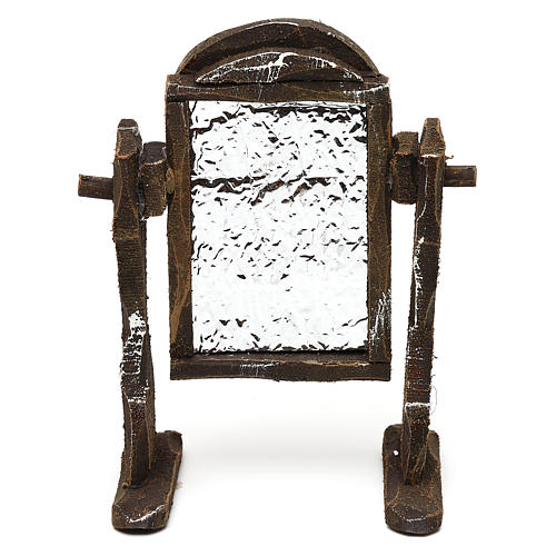 Miroir bois et papier d'aluminium crèche 10 cm 10x5x5 cm 1