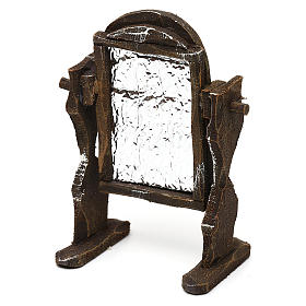 Espelho madeira e papel-alumínio 10x5x5 cm para presépio com figuras de 10 cm de altura média