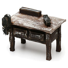 Werkbank Schmied mit Werkzeugen für Krippe 12 cm, 7x8x5 cm