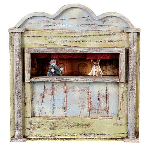 Miniature theater in wood, for 10 cm nativity 20x15x5 cm 1