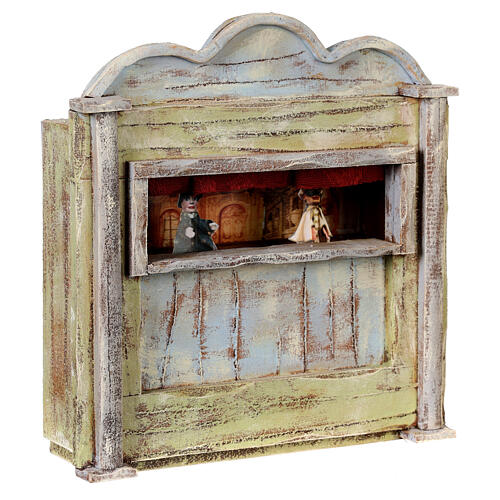 Miniature theater in wood, for 10 cm nativity 20x15x5 cm 3