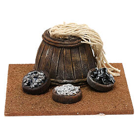 Barrel with fish baskets for 12 cm Nativity Scene, 5x15x15 cm