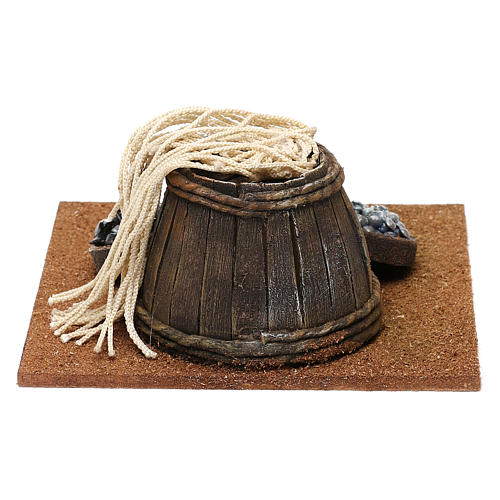 Barril com cestas peixe 5x15x15 cm para presépio com figuras de 12 cm de altura média 4