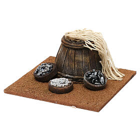 Barrel with fish baskets for Nativity Scene 12 cm 5x15x15 cm