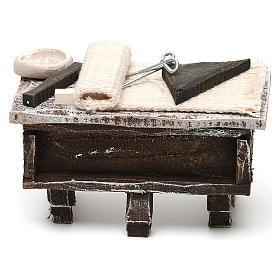 Tavolo sarto con stoffa presepe 10 cm 5x10x5 cm