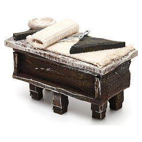 Tavolo sarto con stoffa presepe 10 cm 5x10x5 cm