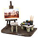 Painter's atelier with easel for 10 cm Nativity Scene, 10x10x5 cm s2