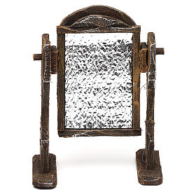 Spiegel aus Holz und Aluminium für Krippen, 10x10x5 cm