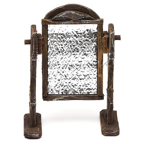 Spiegel aus Holz und Aluminium für Krippen, 10x10x5 cm 1