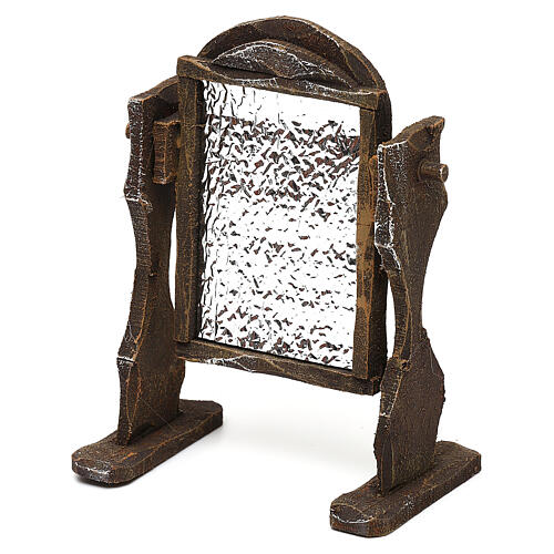 Spiegel aus Holz und Aluminium für Krippen, 10x10x5 cm 2