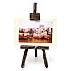 Easel with landscape picture, for 10 cm nativity 10x5x5 cm s1