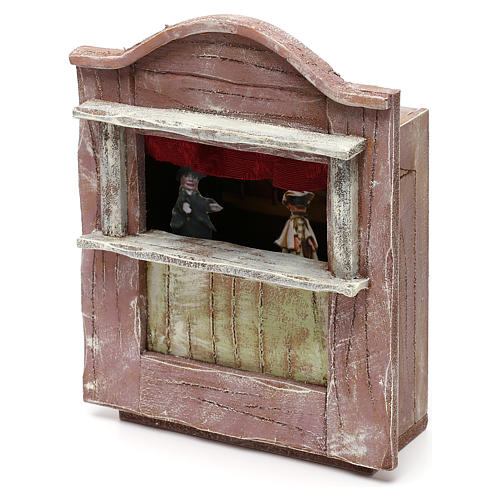 Théâtre marionnettes bois crèche 10 cm 20x15x10 cm 2