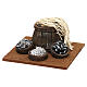 Ambientazione pescivendolo con barile presepe 10 cm 10x5x10 cm s2