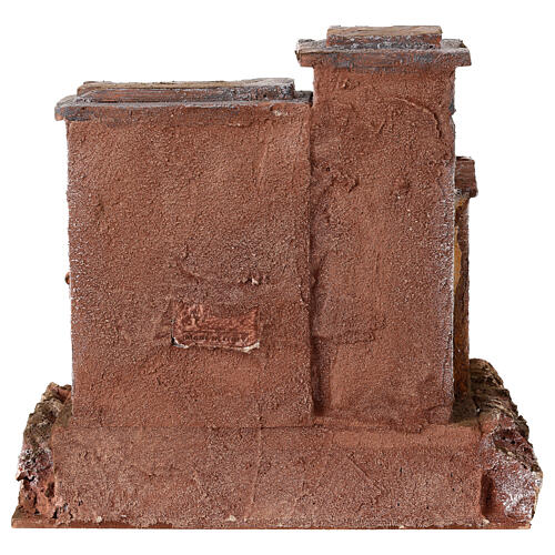 Casa con terrazza resina presepe 20X20X15 cm 4