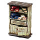 Cupboard with fabric rolls for 12 cm Nativity scene, 10x10x5 cm s2