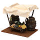 Miniature fruit stand with barrels and tent, 12 cm nativity 20x20x15 cm s3