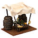Miniature fruit stand with barrels and tent, 12 cm nativity 20x20x15 cm s4