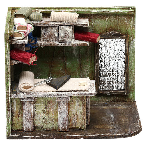 Tailor shop with mirror for 10 cm Nativity scene, 10x15x10 cm 1