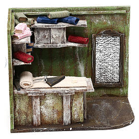 Bottega sarto con stoffe presepe 12 cm 15x15x10 cm