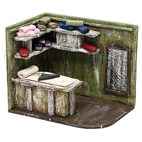 Bottega sarto con stoffe presepe 12 cm 15x15x10 cm