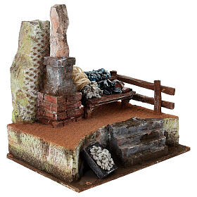 Marktstand Fischhändler für Krippen, 20x20x15 cm