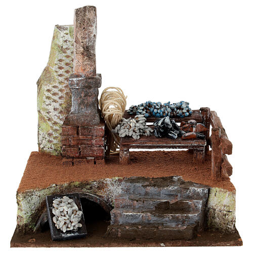 Marktstand Fischhändler für Krippen, 20x20x15 cm 1
