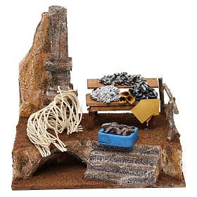 Fishmonger setting for 10 cm Nativity scene, 20x20x15 cm