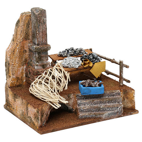 Fishmonger setting for 10 cm Nativity scene, 20x20x15 cm 3