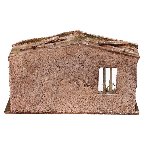 Stone shack in with straw for 10 cm Nativity scene, 20x30x15 cm 7