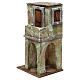 Maisonnette maçonnerie verte avec balcon et étable 25x15x10 cm crèche 10 cm s2