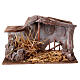 Shack with straw and manger for 12 cm Nativity scene, 20x35x20 cm s1