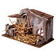 Shack with straw and manger for 12 cm Nativity scene, 20x35x20 cm s3