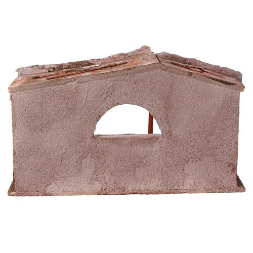 Shack with fenced fireplace for 12 cm Nativity scene, 20x35x10 cm 7